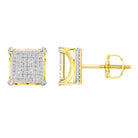 MEN'S STUD EARRINGS 0.35CT ROUND DIAMOND 10K YELLOW GOLD