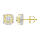 LADIES STUD EARRINGS 0.50CT ROUND DIAMOND 10K YELLOW GOLD