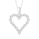 LADIES HEART PENDANT WITH CHAIN 0.25CT ROUND DIAMOND 14K WHITE GOLD