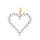 LADIES HEART PENDANT WITH CHAIN 0.50CT ROUND DIAMOND 14K WHITE GOLD