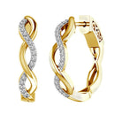 LADIES EARRINGS 0.20CT ROUND DIAMOND 10K YELLOW GOLD