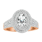 LADIES RING 1.50CT ROUND/OVAL DIAMOND 14K ROSE GOLD