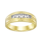 MEN'S BAND 0.15CT ROUND DIAMOND 10K YELLOW GOLD