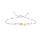 LADIES BRACELET 0.06CT ROUND DIAMOND WHITE/YELLOW GOLD/STERLING SILVER