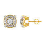 LADIES STUD EARRINGS 0.50CT ROUND DIAMOND 10K YELLOW GOLD