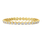 MEN'S BRACELET 5.50CT ROUND DIAMOND 10K YELLOW GOLD