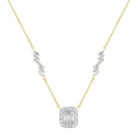 LADIES NECKLACE 1.00CT ROUND/BAGUETTE DIAMOND 14K YELLOW GOLD (SI QUALITY)