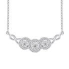 LADIES NECKLACE 0.25CT ROUND DIAMOND 10K WHITE GOLD