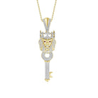 MEN'S PENDANT 0.90CT ROUND DIAMOND 10K YELLOW GOLD