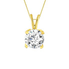 LADIES SOLITAIRE PENDANT 0.15CT ROUND DIAMOND 14K YELLOW GOLD