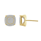 MEN'S STUD EARRINGS 0.50CT ROUND DIAMOND 10K YELLOW GOLD