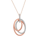 LADIES PENDANT WITH CHAIN 0.25CT ROUND DIAMOND 10K ROSE GOLD