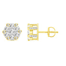 LADIES STUD EARRINGS 0.25CT ROUND DIAMOND 10K YELLOW GOLD