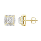 LADIES STUD EARRINGS 0.50CT ROUND DIAMOND 10K YELLOW GOLD