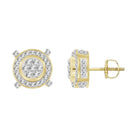 LADIES STUD EARRINGS 0.50CT ROUND DIAMOND 10K YELLOW GOLD