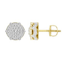 LADIES STUD EARRINGS 0.35CT ROUND DIAMOND 10K YELLOW GOLD