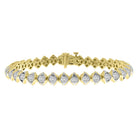 LADIES BRACELET 3.00CT ROUND DIAMOND 14K YELLOW GOLD