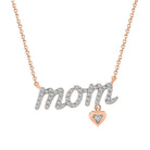 LADIES NECKLACE 0.15CT ROUND DIAMOND 10K ROSE GOLD