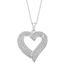 LADIES PENDANT 0.50CT ROUND DIAMOND STERLING SILVER/WHITE GOLD