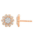 LADIES EARRINGS 0.15CT ROUND DIAMOND 10K ROSE GOLD