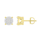 LADIES STUD EARRINGS 0.25CT ROUND DIAMOND 10K YELLOW GOLD