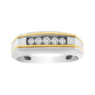 MEN'S BAND 0.25CT ROUND DIAMOND 10K WHITE/YELLOW GOLD