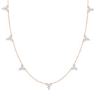 LADIES NECKLACE 1.00CT ROUND DIAMOND 14K ROSE GOLD