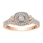 LADIES RING 0.25CT ROUND DIAMOND 10K ROSE GOLD