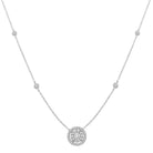 LADIES NECKLACE 0.65CT ROUND DIAMOND 14K WHITE GOLD (SI QUALITY)