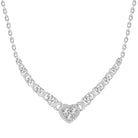 LADIES NECKLACE 0.35CT ROUND DIAMOND 10K WHITE GOLD