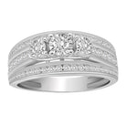 LADIES RING 0.75CT ROUND DIAMOND 10K WHITE GOLD