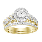 LADIES BRIDAL SET 1.00CT ROUND DIAMOND 14K YELLOW GOLD