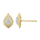 LADIES STUD EARRINGS 0.15CT ROUND DIAMOND 10K YELLOW GOLD