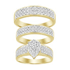 UNISEX TRIOS SET 2.00CT ROUND DIAMOND 10K YELLOW GOLD