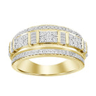 MEN'S BAND 1.00CT ROUND/BAGUETTE DIAMOND 10K YELLOW GOLD