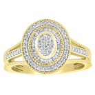 LADIES RING 0.33CT ROUND/BAGUETTE DIAMOND 10K YELLOW GOLD