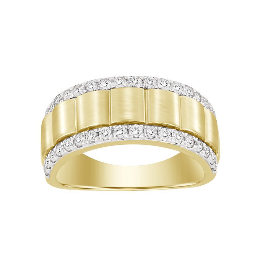 MEN'S BAND 1.00CT ROUND DIAMOND 14K YELLOW GOLD (SI QUALITY)