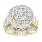 LADIES RING 3.00CT ROUND/BAGUETTE DIAMOND 10K YELLOW GOLD