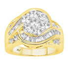 LADIES RING 2.00CT ROUND/BAGUETTE DIAMOND 14K YELLOW GOLD (SI QUALITY)