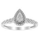 LADIES RING 0.10CT ROUND DIAMOND 10K WHITE GOLD