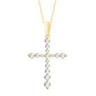 LADIES PENDANT WITH CHAIN 0.50CT ROUND DIAMOND 14K YELLOW GOLD