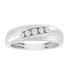 MEN'S BAND 0.10CT ROUND DIAMOND 10K WHITE GOLD