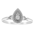 LADIES RING 0.15CT ROUND DIAMOND 10K WHITE GOLD