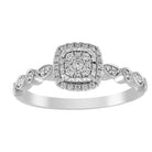 LADIES RING 0.20CT ROUND DIAMOND 10K WHITE GOLD