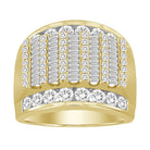 MEN'S RING 3.00CT ROUND/BAGUETTE DIAMOND 10K YELLOW GOLD