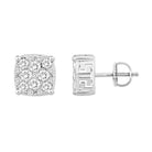 LADIES STUD EARRINGS 1.00CT ROUND DIAMOND 10K WHITE GOLD