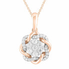 LADIES PENDANT WITH CHAIN 0.25CT ROUND DIAMOND 10K ROSE GOLD