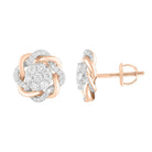 LADIES STUD EARRINGS 0.50CT ROUND DIAMOND 10K ROSE GOLD