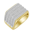 MEN'S RING 2.00CT ROUND/BAGUETTE DIAMOND 10K YELLOW GOLD