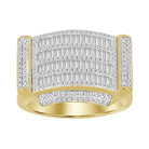 MEN'S RING 1.00CT ROUND/BAGUETTE DIAMOND 10K YELLOW GOLD